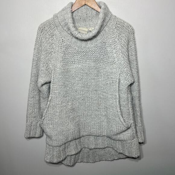ProjectAJ117 Anthropologie Sweater Gray Wool Mohair Drapey Cowl Neck Cozy M - Picture 2 of 8